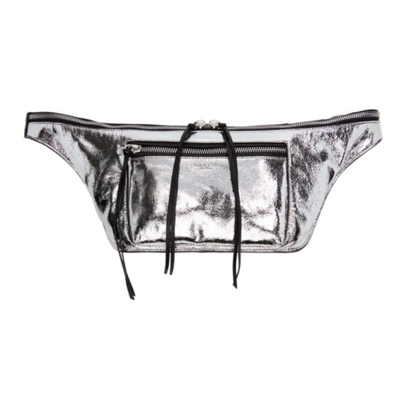 Rag & Bone Large Elliott Fanny Pack - Silver Crackle Leather - Picture 1 of 9